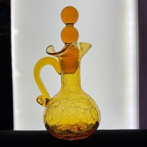 Vintage cruet blenko crackle pitcher
